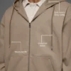 Sweat à capuche zippé en toile de coton - Gravel