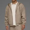 Sweat à capuche zippé en toile de coton - Gravel
