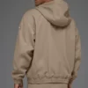 Sweat à capuche zippé en toile de coton - Gravel