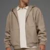 Sweat à capuche zippé en toile de coton - Gravel