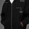 Sweat à capuche zippé en toile de coton - Noir