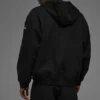 Sweat à capuche zippé en toile de coton - Noir