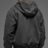 Sweat à capuche zippé intégral en toile de coton - Anthracite