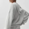 Sweat à capuche zippé intégral « New Class » en laine et cachemire - Blanc chiné