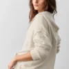 Sweat à capuche zippé intégral « New Class » en laine et cachemire - Gris avoine chiné