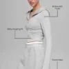 Sweat à capuche zippé intégral Sway - Gris chiné athlétique