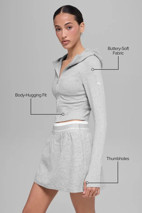 Sweat à capuche zippé intégral Sway - Gris chiné athlétique
