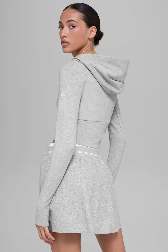 Sweat à capuche zippé intégral Sway - Gris chiné athlétique