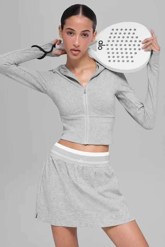 Sweat à capuche zippé intégral Sway - Gris chiné athlétique