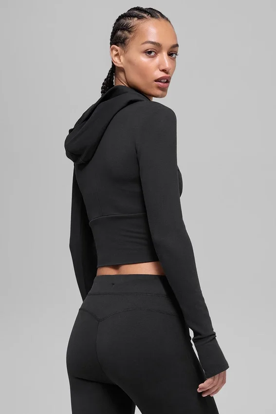 Sweat à capuche zippé intégral Sway - Noir