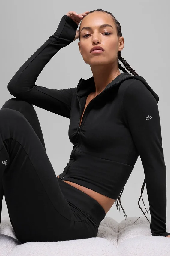 Sweat à capuche zippé intégral Sway - Noir