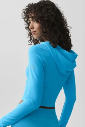 Sweat à capuche zippé Sway – Bleu azur