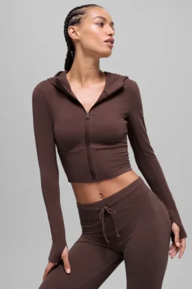 Sweat à capuche zippé Sway – Brownstone