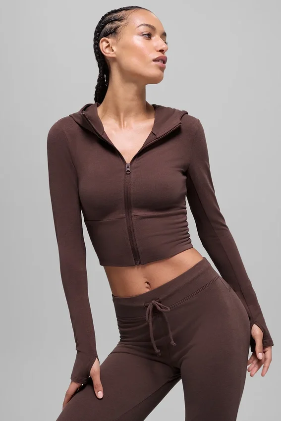 Sweat à capuche zippé Sway - Brownstone