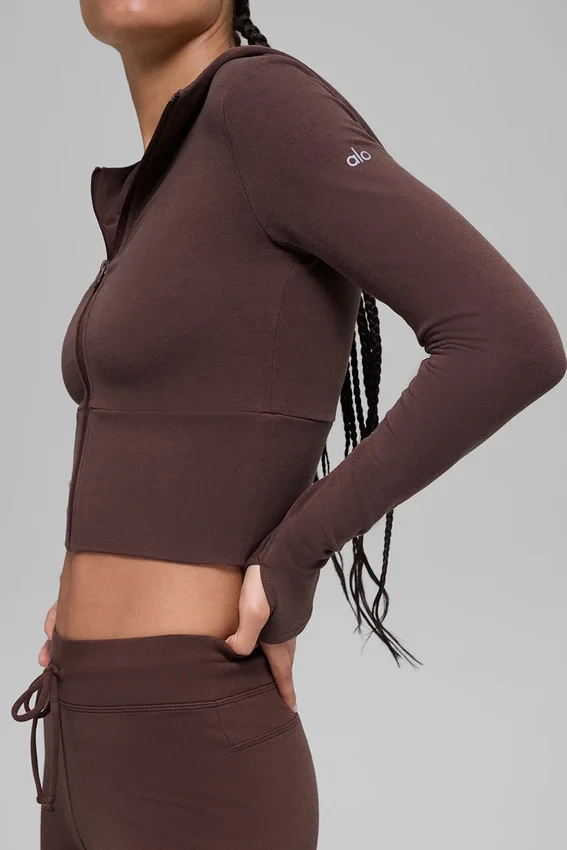 Sweat à capuche zippé Sway - Brownstone