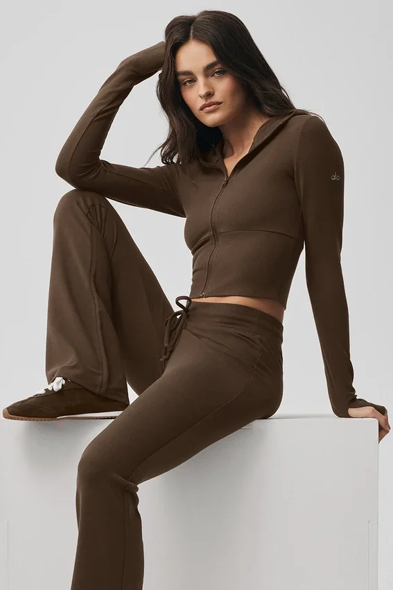 Sweat à capuche zippé Sway - Espresso