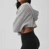 Sweat à capuche zippé Sweet Escape – Gris chiné athlétique
