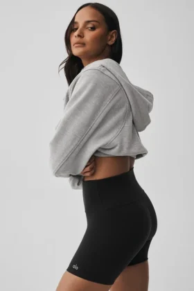 Sweat à capuche zippé Sweet Escape – Gris chiné athlétique