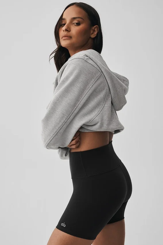 Sweat à capuche zippé Sweet Escape – Gris chiné athlétique
