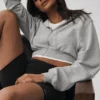 Sweat à capuche zippé Sweet Escape – Gris chiné athlétique