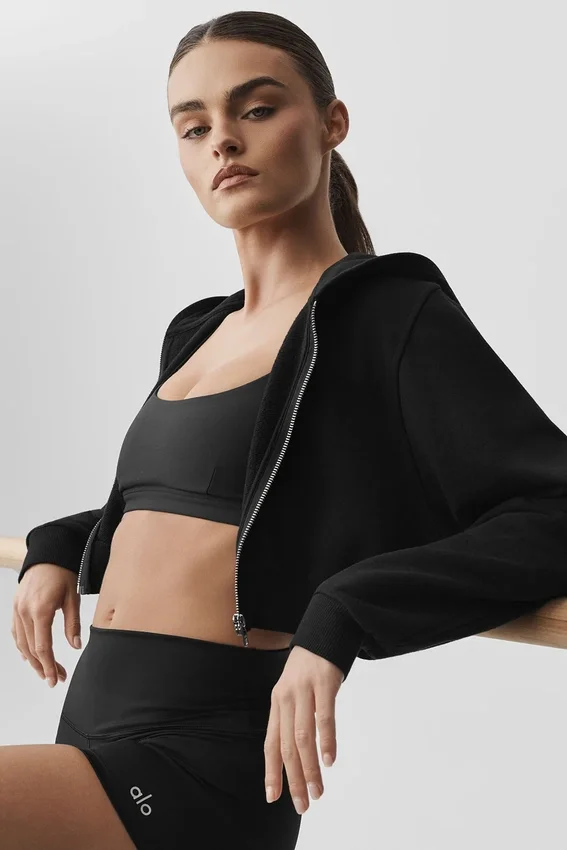 Sweat à capuche zippé Sweet Escape - Noir