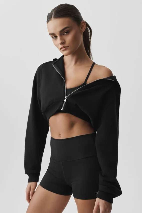Sweat à capuche zippé Sweet Escape - Noir