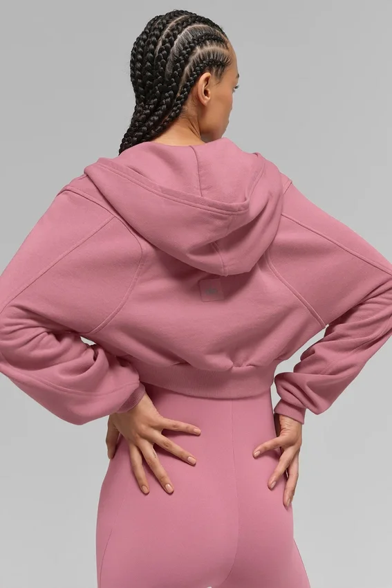 Sweat à capuche zippé Sweet Escape - Rose sauvage