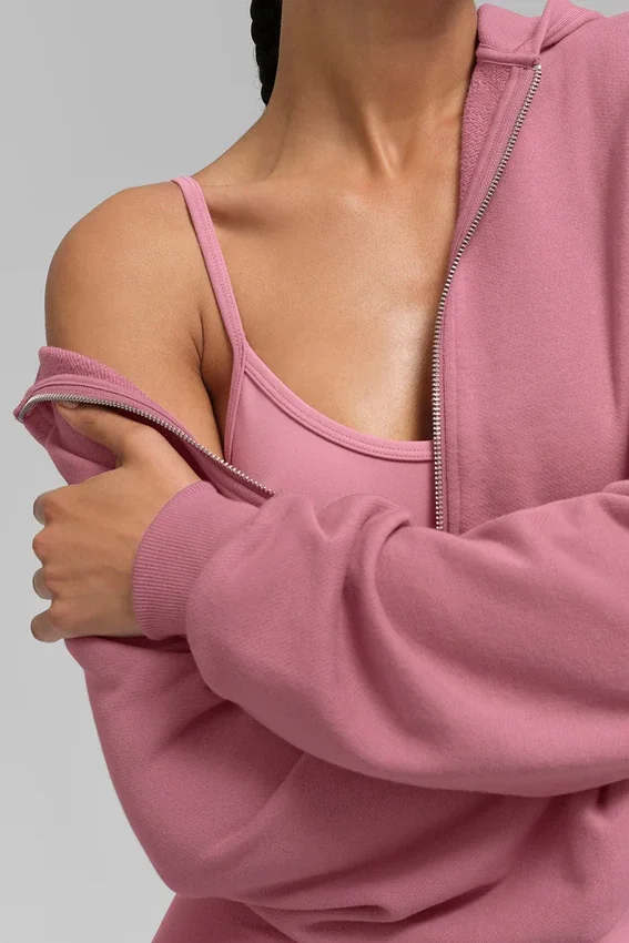 Sweat à capuche zippé Sweet Escape - Rose sauvage