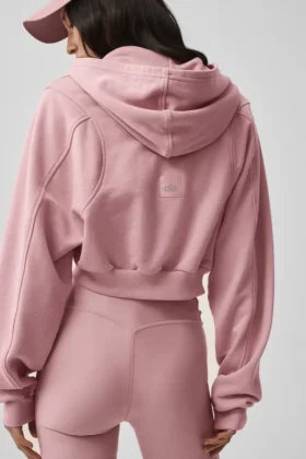 Sweat à capuche zippé Sweet Escape – Rose vintage