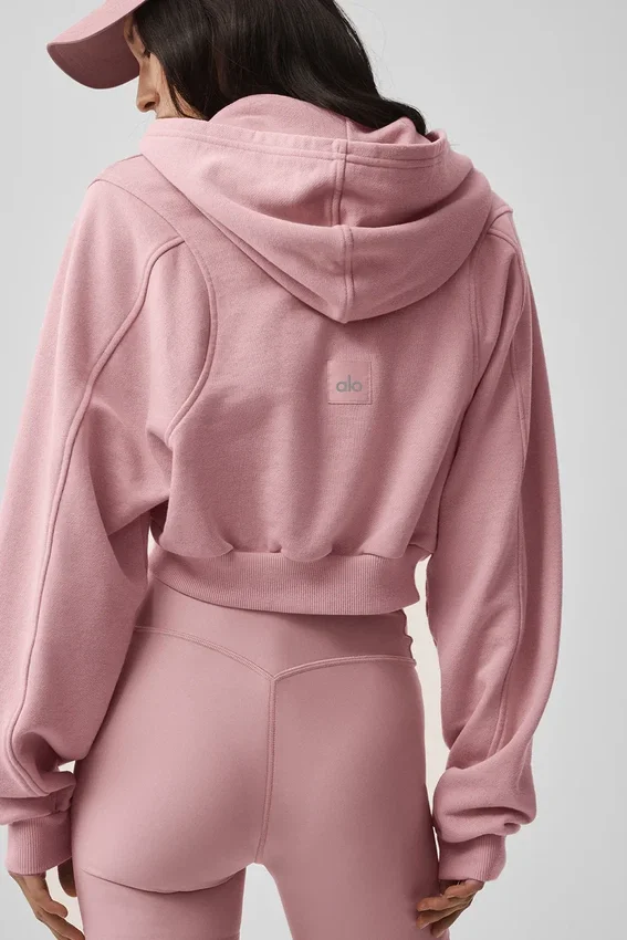 Sweat à capuche zippé Sweet Escape - Rose vintage