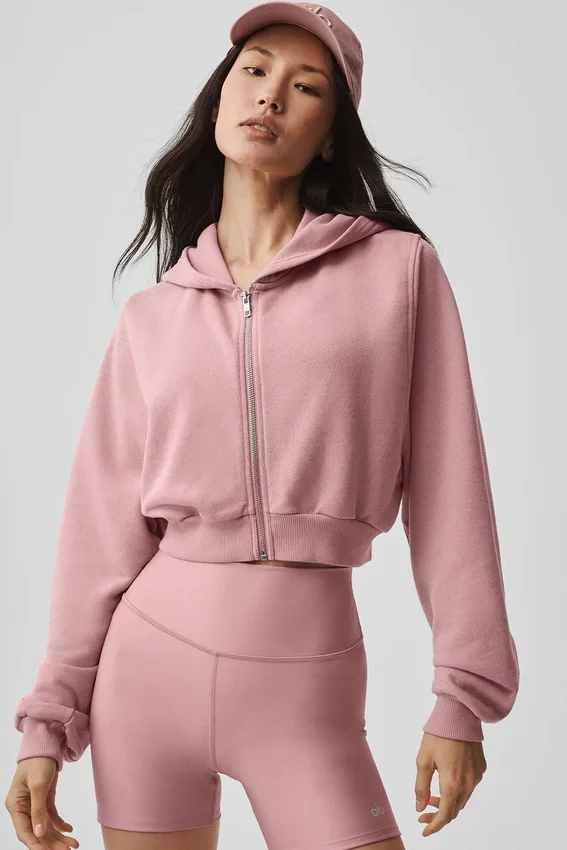 Sweat à capuche zippé Sweet Escape - Rose vintage