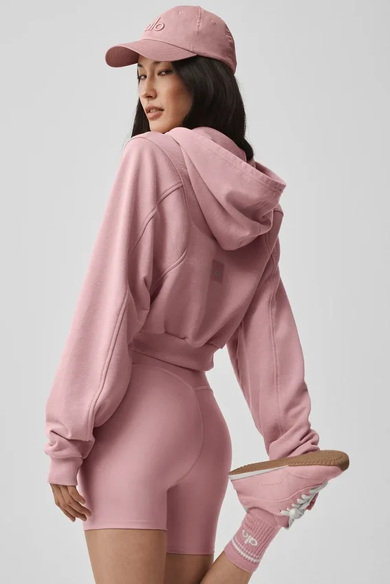 Sweat à capuche zippé Sweet Escape - Rose vintage