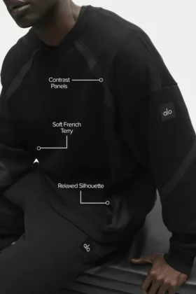 Sweat à col rond Field – Noir