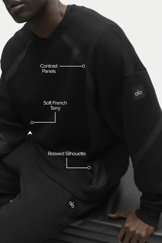 Sweat à col rond Field – Noir