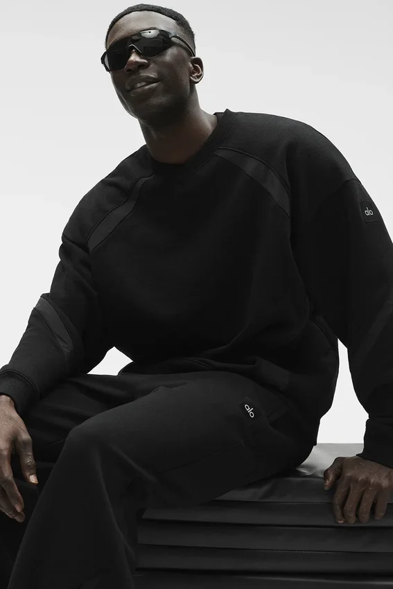 Sweat à col rond Field – Noir