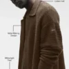 Sweat-shirt à col rond et manches longues en maille Shift Knit - Espresso