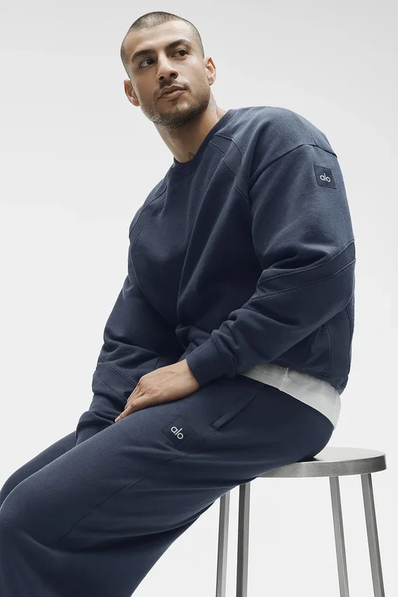 Sweat-shirt à col rond Field - Bleu marine