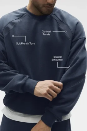 Sweat-shirt à col rond Field – Bleu marine