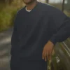 Sweat-shirt à col rond Field - Bleu marine