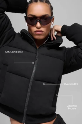 Sweat-shirt matelassé – Noir