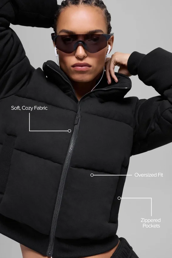 Sweat-shirt matelassé - Noir