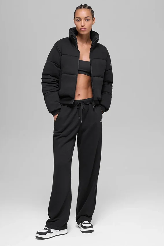 Sweat-shirt matelassé - Noir