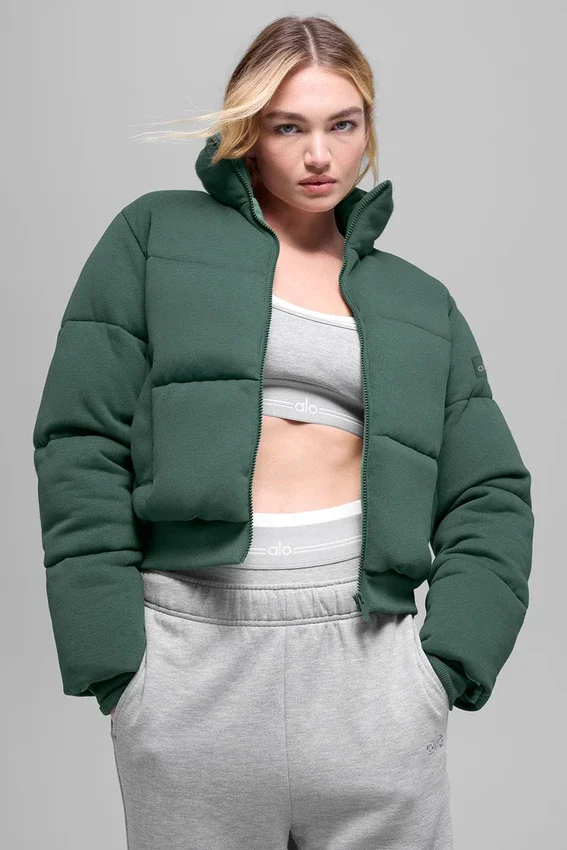 Sweat-shirt matelassé - Vert trèfle