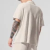 T-shirt boutonné en tissu éponge Coastal - Beige