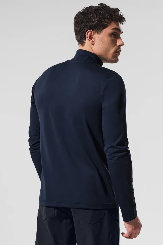 T-shirt à col montant et manches longues Conquer Reform - Bleu marine