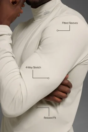 T-shirt à col montant et manches longues Conquer Reform – Bone