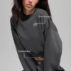 T-shirt à col rond Accolade court – Anthracite