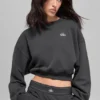 T-shirt à col rond Accolade court – Anthracite
