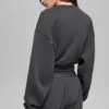 T-shirt à col rond Accolade court – Anthracite