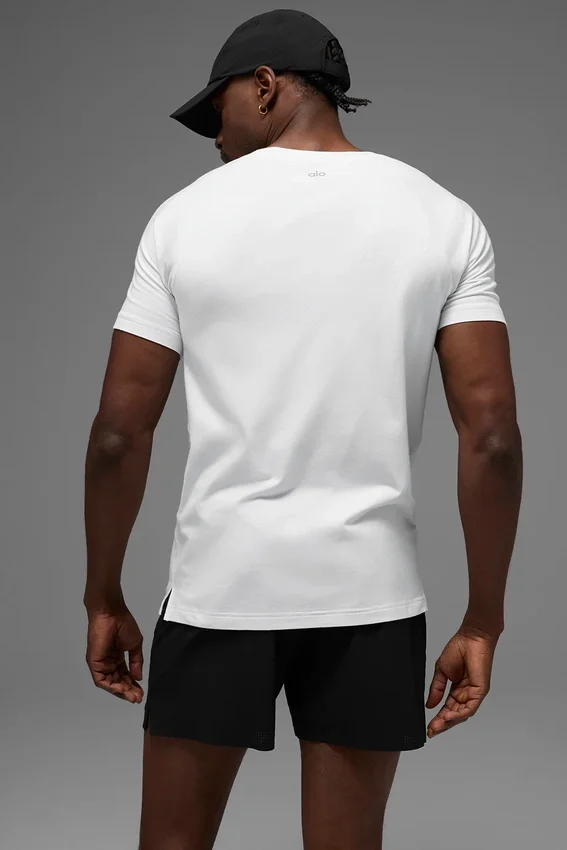 T-shirt à col rond et Manches courtes Alo Vapor - Blanc